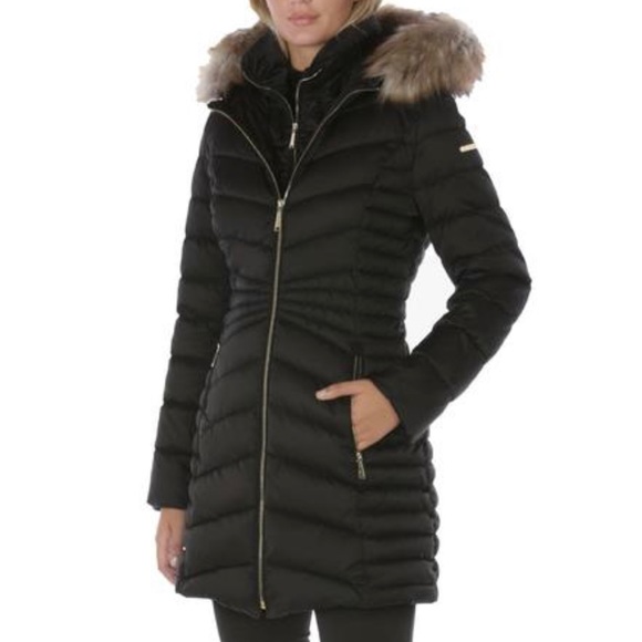 LAUNDRY BY SHELLI SEGAL Black Midlength Coat with Zippered Interior Bib - Picture 3 of 8